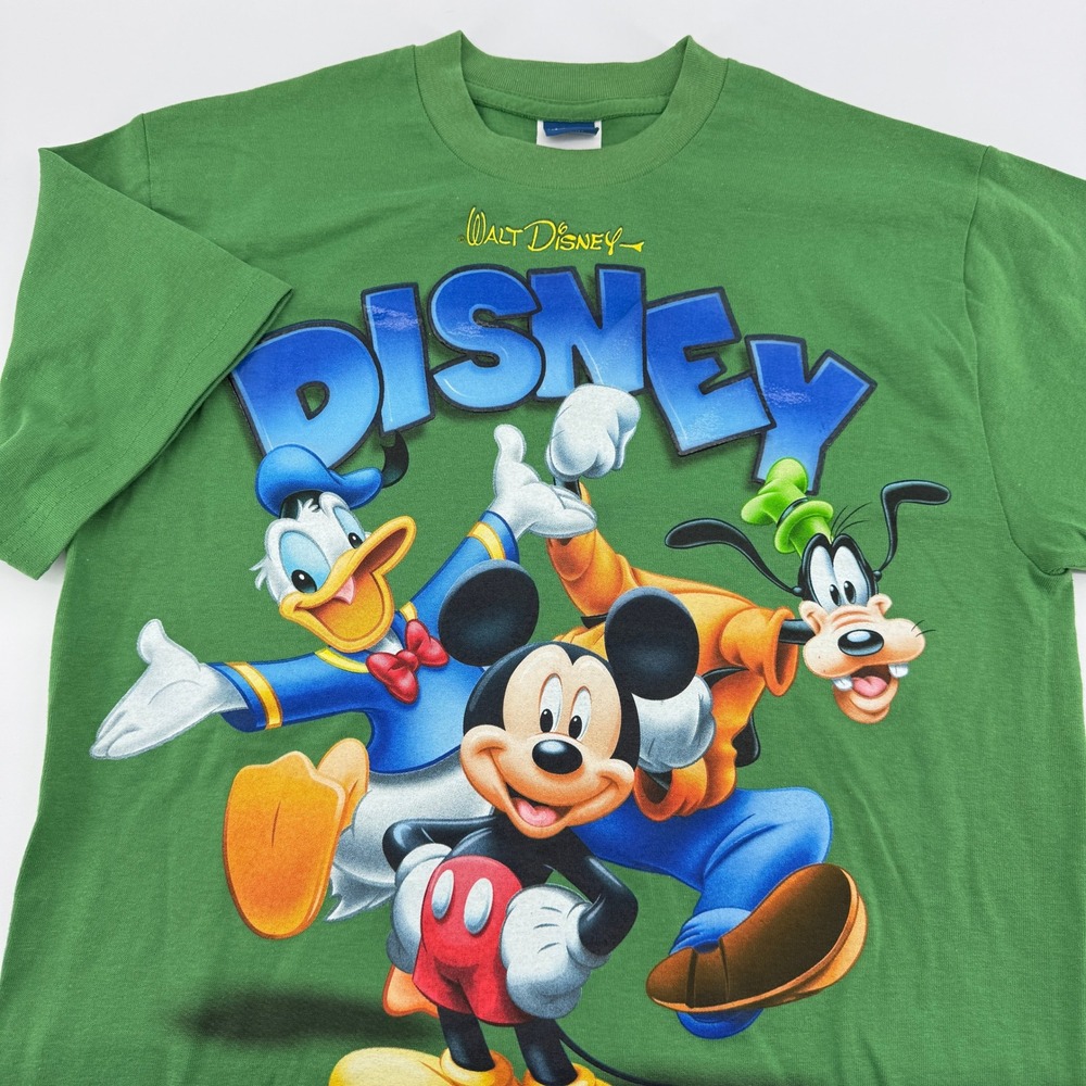 Disney Florida T-Shirt Mens Medium Green Mickey Donald Goofy Jerry Leigh AB1010‎